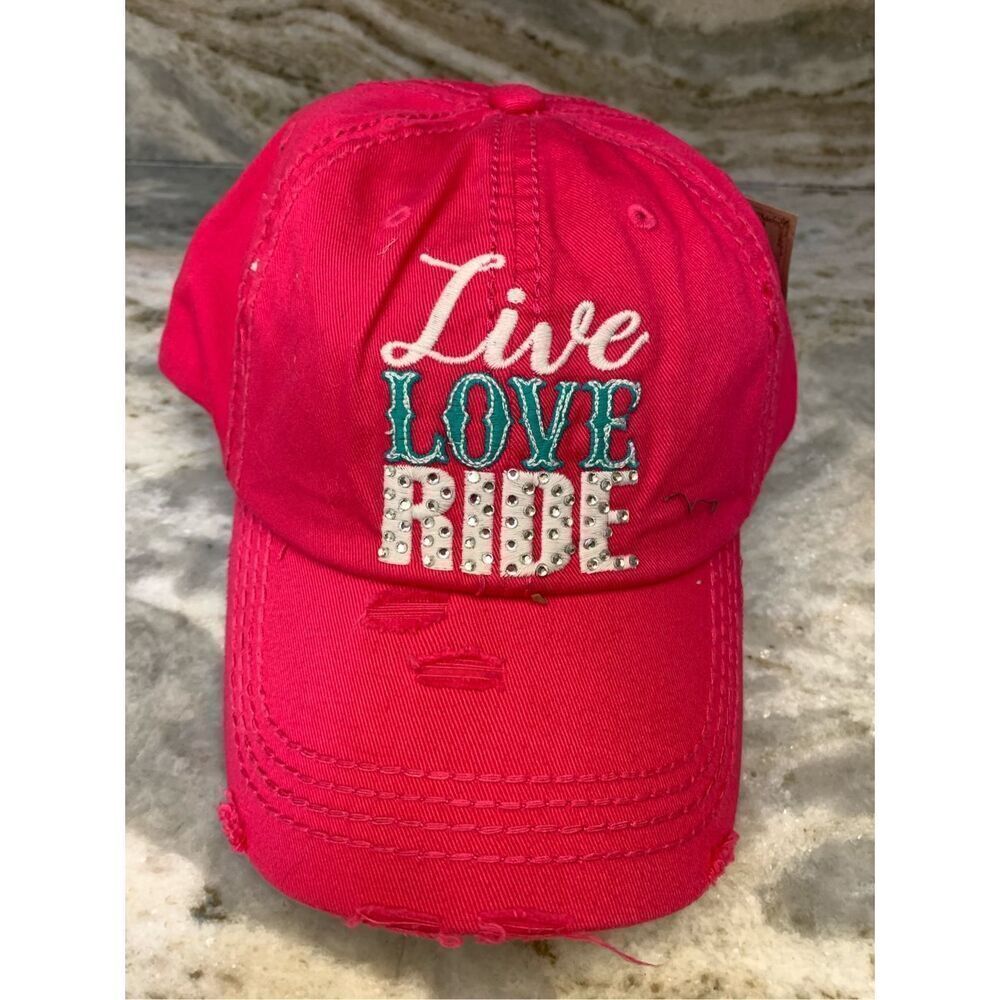 Pink Baseball Cap with Live Live Ride Monogrammed #girl